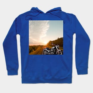 The motorcycle and the road Hoodie